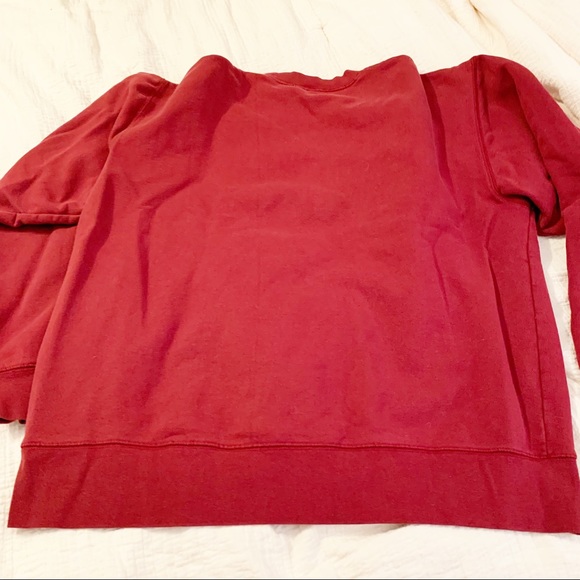 Vintage Old Navy Big Logo Crewneck Sweatshirt in Crimson Red Sz. L - Picture 9 of 11